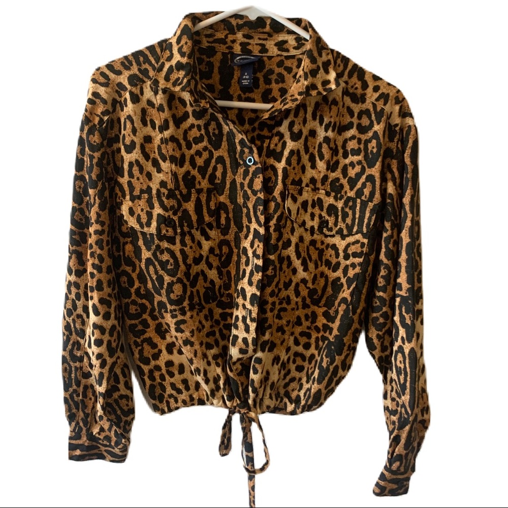 Leopard Print Long Sleeve Top